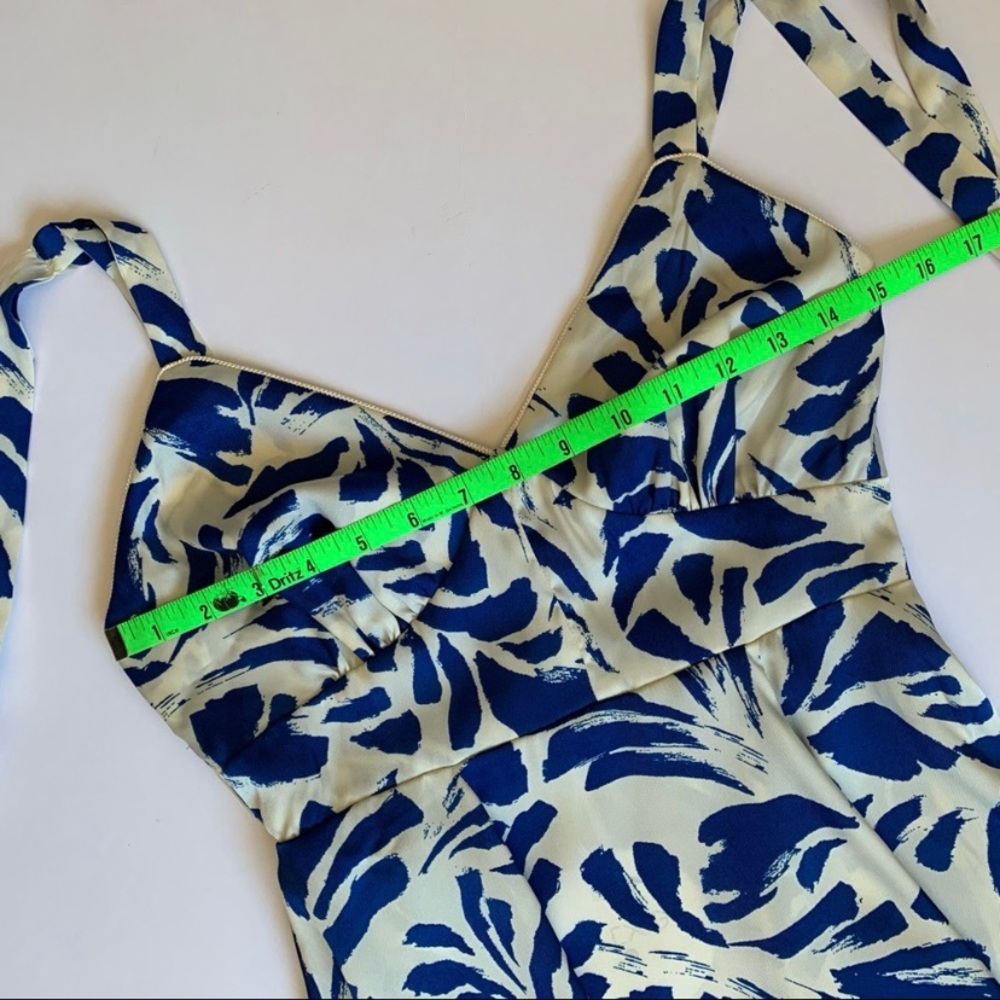 Alexis Size XXS Blue Botanical Asymmetrical Hem Midi Dress NWT - Picture 9 of 14